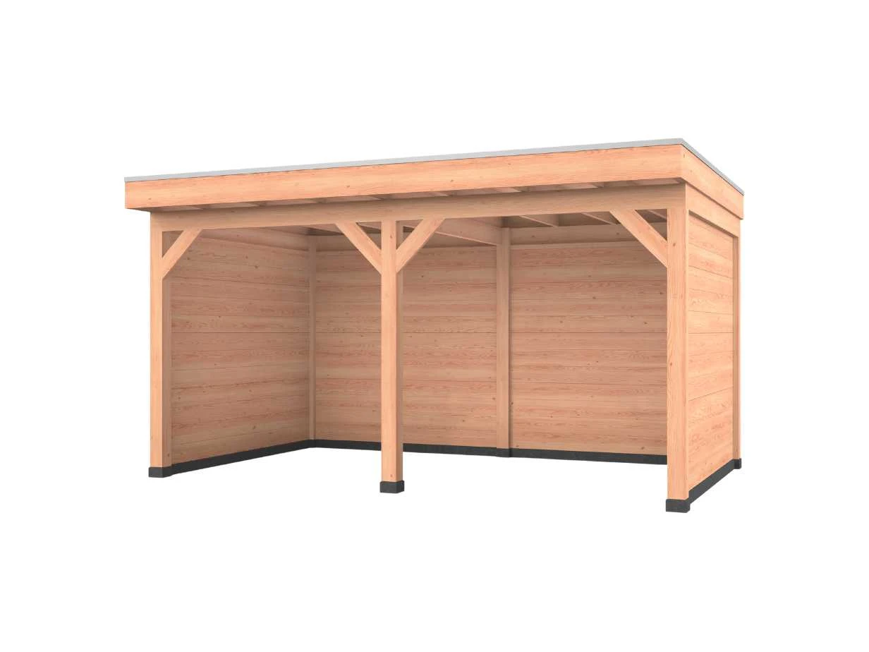 Douglas overkapping, 500 x 300, met achterwand en twee zijwanden, Westwood Comfort Green - Afbeelding 1